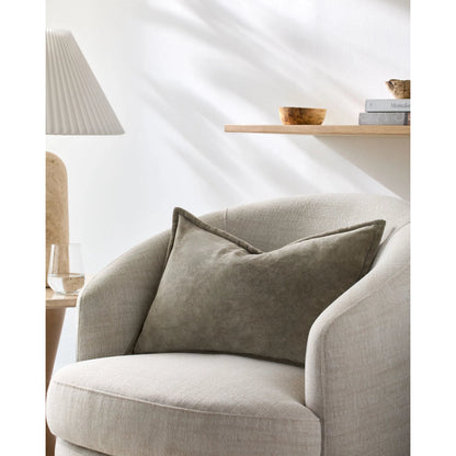 Karling Accent Pillow by Galey Alix x Livabliss in taupe, sandstone, driftwood. Made from cotton in a transitional style.