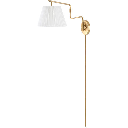 The Kalum Wall Sconce by Galey Alix x Livabliss. Made from iron, linen, plastic in a unique style.
