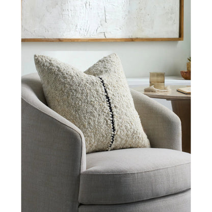 Larocco Accent Pillow by Galey Alix x Livabliss in ivory, charcoal. Made from wool, cotton in a transitional style.