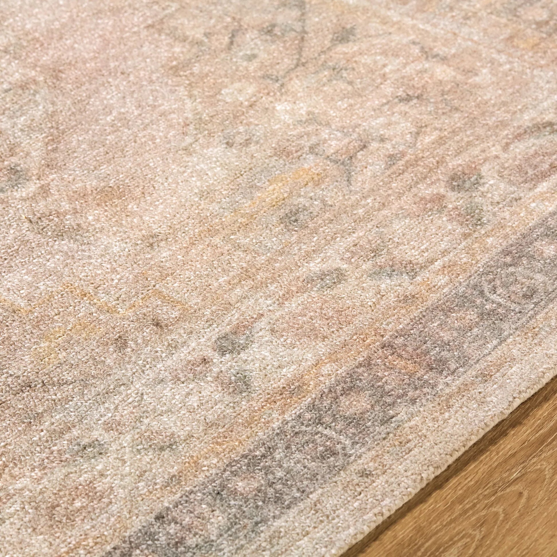 Luciana GALU-2300 Rug by Galey Alix x Livabliss in dusty rose, taupe, sage, antique gold, charcoal. Made from polyester in a unique style.