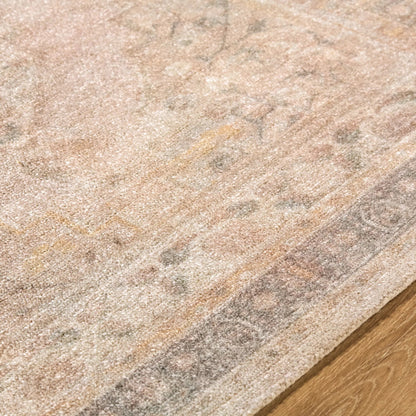 Luciana GALU-2300 Rug by Galey Alix x Livabliss in dusty rose, taupe, sage, antique gold, charcoal. Made from polyester in a unique style.