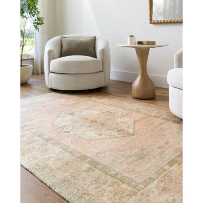 Luciana GALU-2301 Rug by Galey Alix x Livabliss in sage, sandstone, blush, ivory, dusty rose. Made from polyester in a unique style.