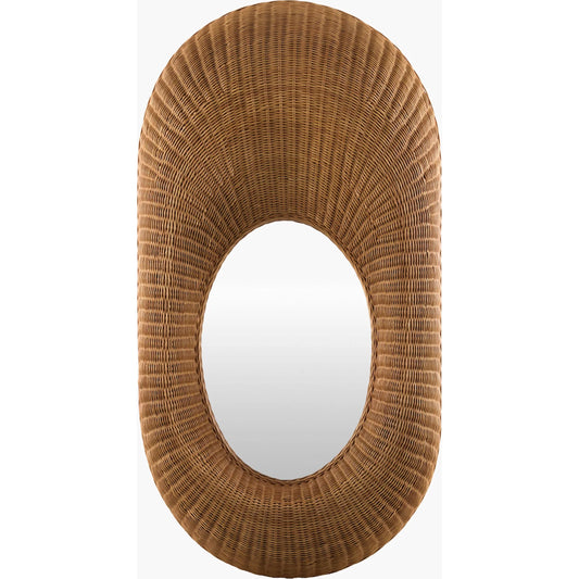 000 SI-2632937 | Primary Silo | Lye Accent Mirror by Galey Alix x Livabliss in brown and lacquered. Made from rattan in a unique style.