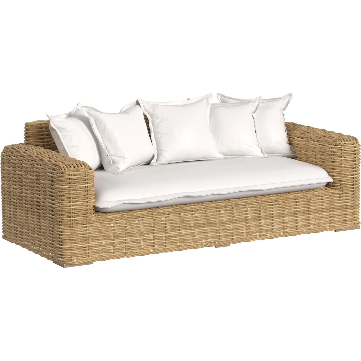 001 SI-2318675 | Primary Silo | Playa Outdoor Loveseat by Sunset West in medium wood. Made from resin wicker in a rustic style.