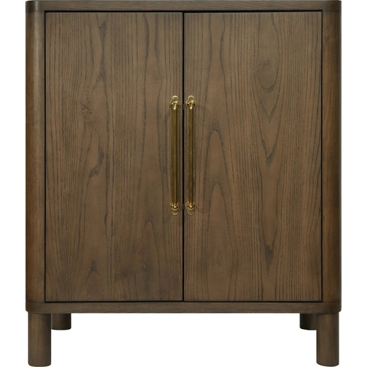 Marshall Cabinet by Galey Alix x Livabliss in dark brown and natural, lacquered. Made from ash wood veneer, plywood in a unique style.