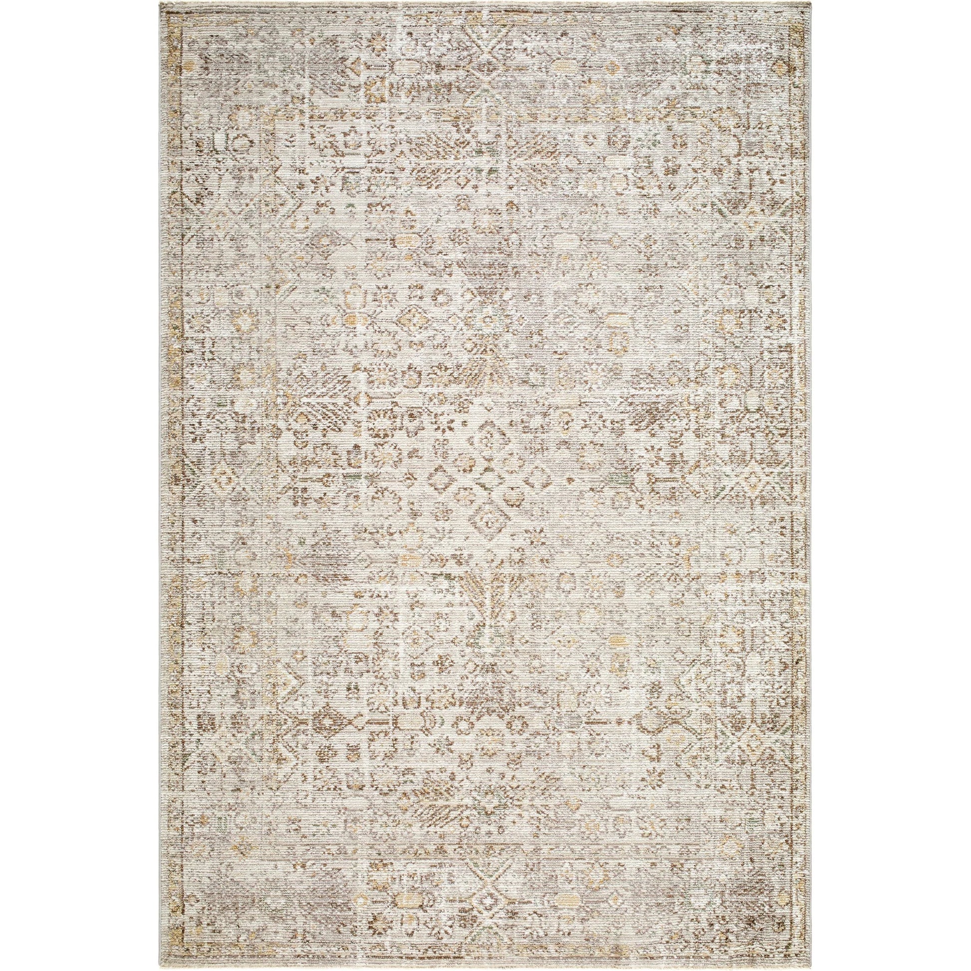 Myrtle Avenue GAMY-2300 Rug by Galey Alix x Livabliss in taupe, medium gray, cream, dark brown, mustard, olive. Made from polypropylene, polyester in a unique style.