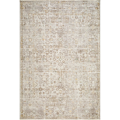 Myrtle Avenue GAMY-2300 Rug by Galey Alix x Livabliss in taupe, medium gray, cream, dark brown, mustard, olive. Made from polypropylene, polyester in a unique style.
