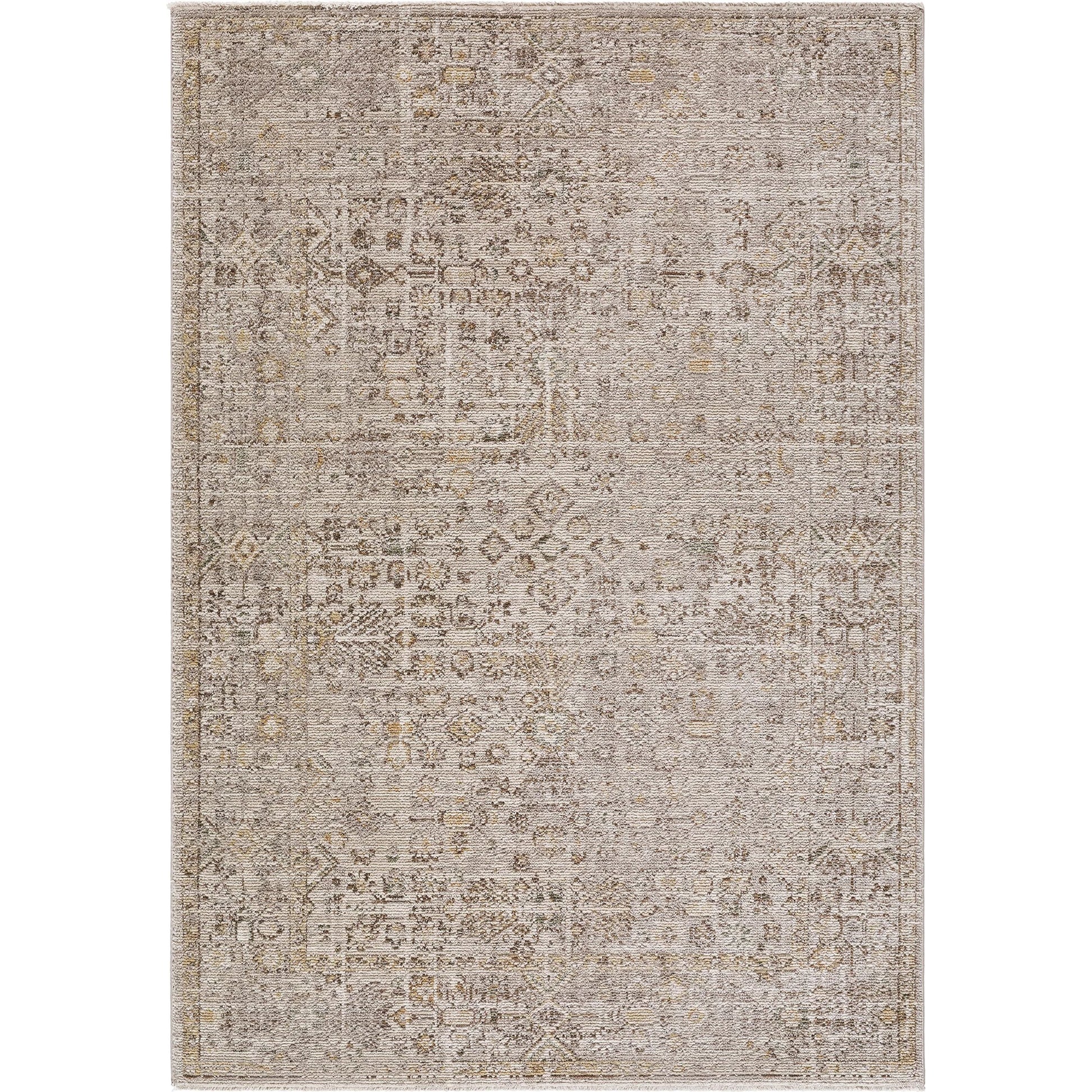 Myrtle Avenue GAMY-2300 Rug by Galey Alix x Livabliss in taupe, medium gray, cream, dark brown, mustard, olive. Made from polypropylene, polyester in a unique style.