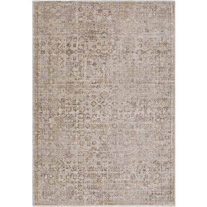 Myrtle Avenue GAMY-2300 Rug by Galey Alix x Livabliss in taupe, medium gray, cream, dark brown, mustard, olive. Made from polypropylene, polyester in a unique style.