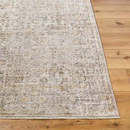 Myrtle Avenue GAMY-2300 Rug by Galey Alix x Livabliss in taupe, medium gray, cream, dark brown, mustard, olive. Made from polypropylene, polyester in a unique style.