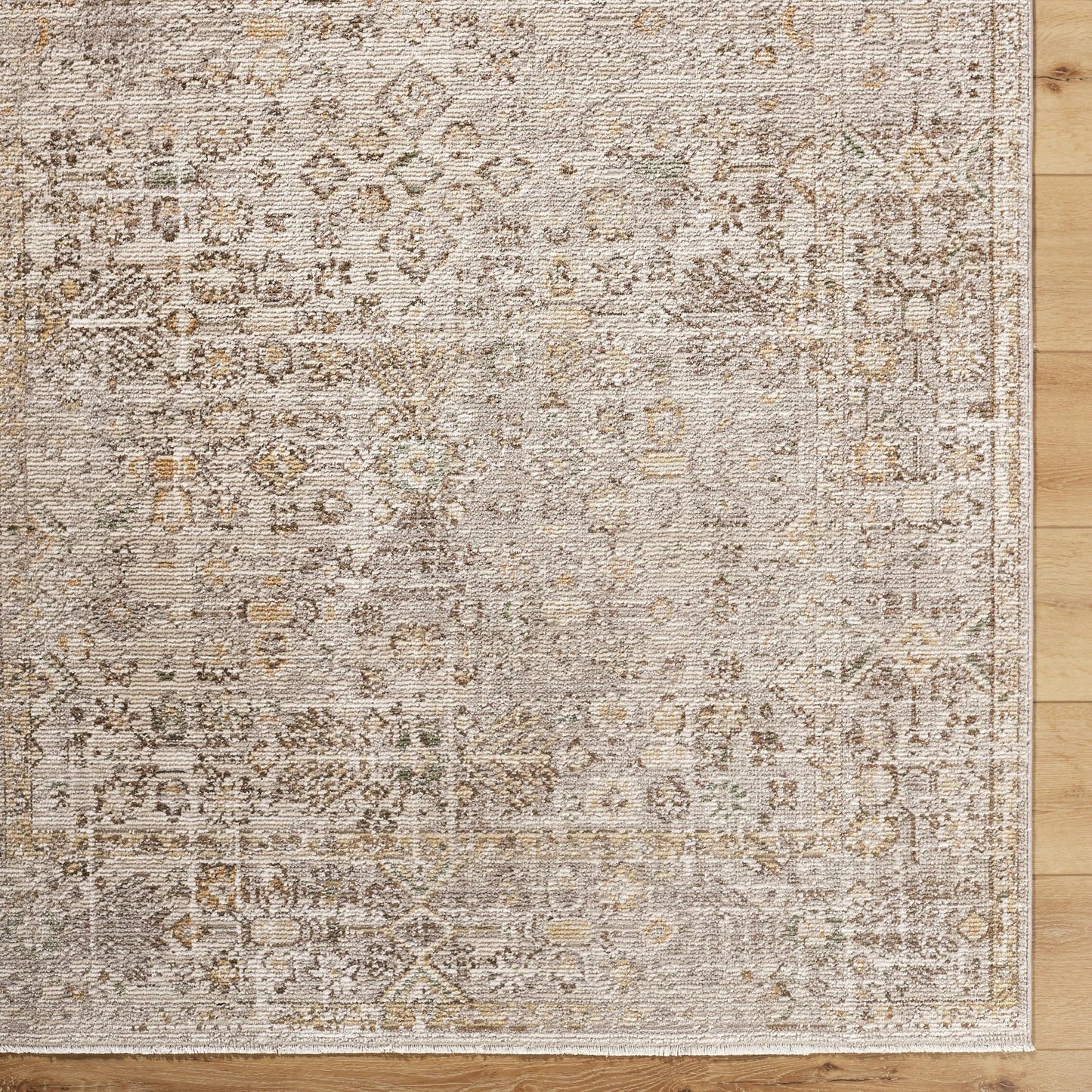 005 SI-2258444,SI-2258445,SI-2258446,SI-2258447 | Closeup | Myrtle Avenue GAMY-2300 Rug by Galey Alix x Livabliss in taupe, medium gray, cream, dark brown, mustard, olive. Made from polypropylene, polyester in a unique style.