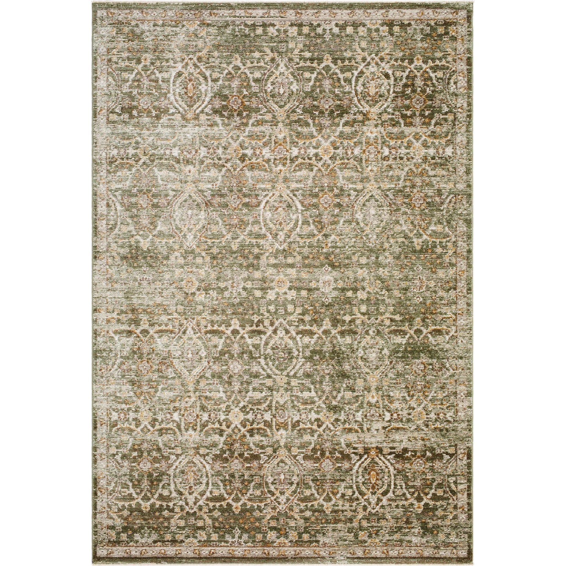 Myrtle Avenue GAMY-2305 Rug by Galey Alix x Livabliss in olive, taupe, medium gray, dark brown, cream, mustard. Made from polypropylene, polyester in a unique style.