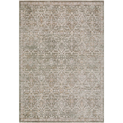 Myrtle Avenue GAMY-2305 Rug by Galey Alix x Livabliss in olive, taupe, medium gray, dark brown, cream, mustard. Made from polypropylene, polyester in a unique style.