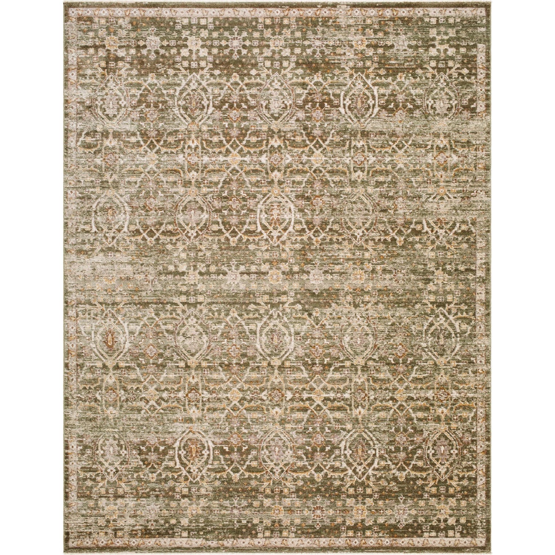 Myrtle Avenue GAMY-2305 Rug by Galey Alix x Livabliss in olive, taupe, medium gray, dark brown, cream, mustard. Made from polypropylene, polyester in a unique style.