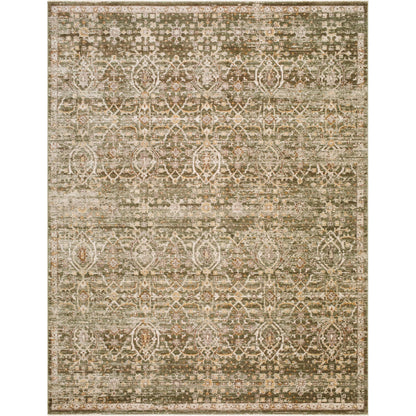 Myrtle Avenue GAMY-2305 Rug by Galey Alix x Livabliss in olive, taupe, medium gray, dark brown, cream, mustard. Made from polypropylene, polyester in a unique style.