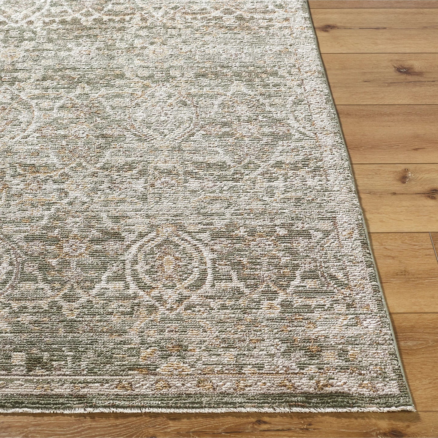 003 SI-2258464,SI-2258465,SI-2258466,SI-2258467 | Closeup | Myrtle Avenue GAMY-2305 Rug by Galey Alix x Livabliss in olive, taupe, medium gray, dark brown, cream, mustard. Made from polypropylene, polyester in a unique style.