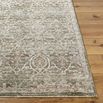 Myrtle Avenue GAMY-2305 Rug by Galey Alix x Livabliss in olive, taupe, medium gray, dark brown, cream, mustard. Made from polypropylene, polyester in a unique style.