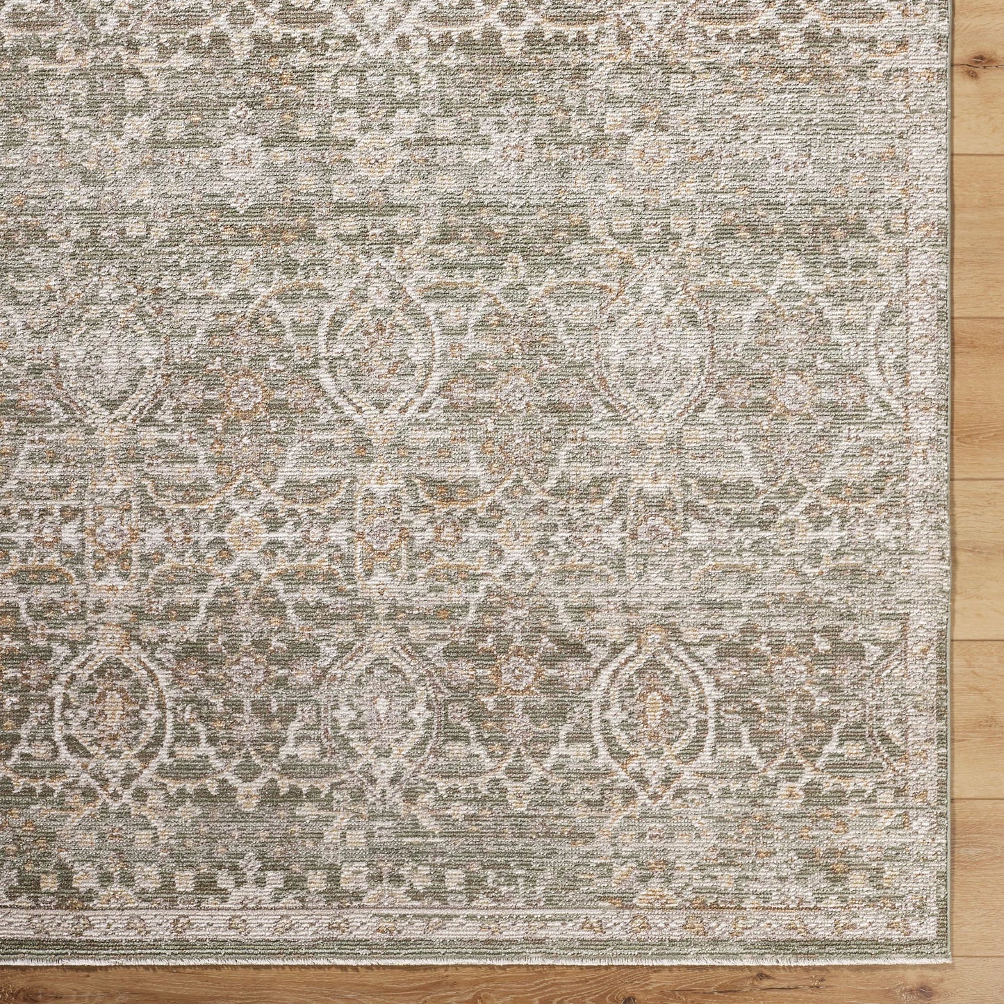 006 SI-2258464,SI-2258465,SI-2258466,SI-2258467 | Closeup | Myrtle Avenue GAMY-2305 Rug by Galey Alix x Livabliss in olive, taupe, medium gray, dark brown, cream, mustard. Made from polypropylene, polyester in a unique style.