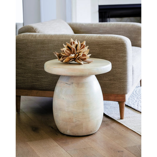 Gant - 500558 by Surya in top: white, base: white and washed wood finish. Made from top: mango wood, base: mango wood in a modern style.