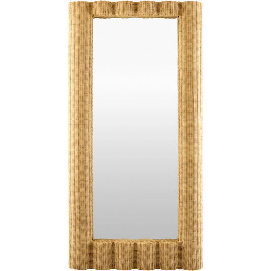 Tortola Accent Mirror by Galey Alix x Livabliss in lacquered. Made from rattan in a unique style.