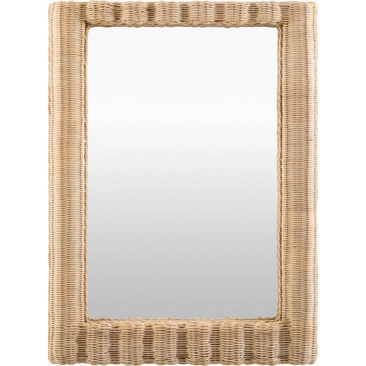 Tortola Accent Mirror by Galey Alix x Livabliss in lacquered. Made from rattan in a unique style.