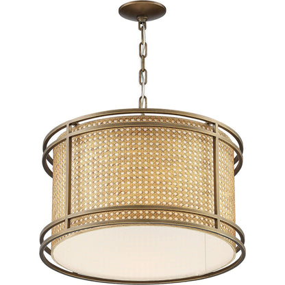 Tailor Chandelier by Lumanity in light bronze. Made from iron, paper in a cottage & farmhouse style.