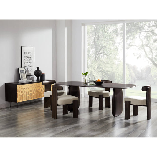 Aria Dining Table by Greenington in caviar. Made from 100% solid moso bamboo in a modern style.