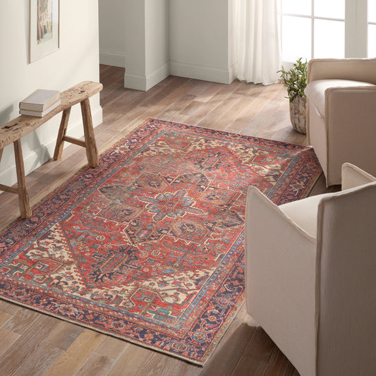 Garcia GAR01 Rug by Jaipur Living in red, blue. Made from 100% polyester in a unique style.