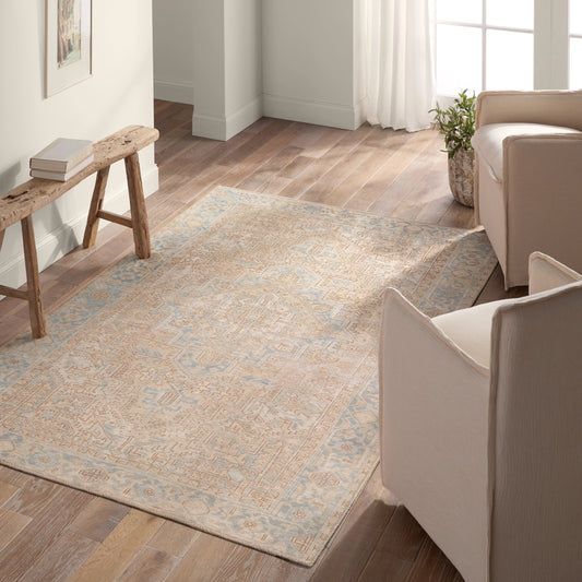Garcia GAR04 Rug by Jaipur Living in beige, blue. Made from 100% polyester in a unique style.