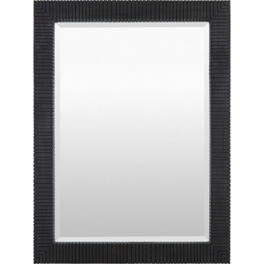 Gareth Accent Mirror by Surya in black. Made from mango wood in a unique style.