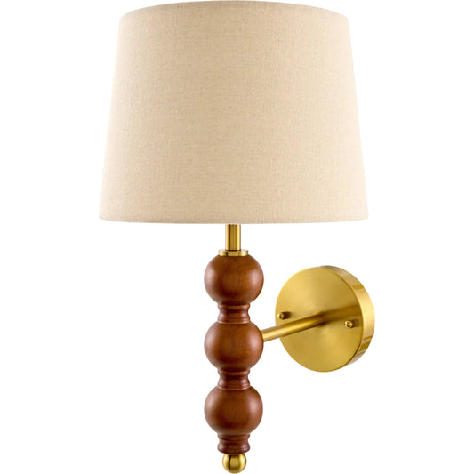 Wiluna Wall Sconce by Galey Alix x Livabliss in hand painted. Made from rubber wood, linen, polyester in a traditional style.