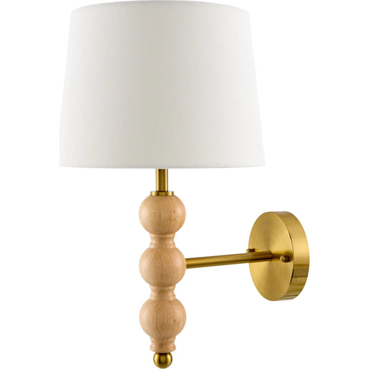 Wiluna Wall Sconce by Galey Alix x Livabliss in hand painted. Made from rubber wood, linen, polyester in a traditional style.