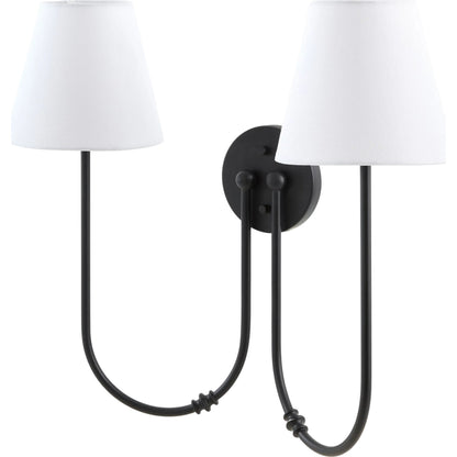 The Luan Wall Sconce by Galey Alix x Livabliss. Made from iron, linen, plastic in a unique style.