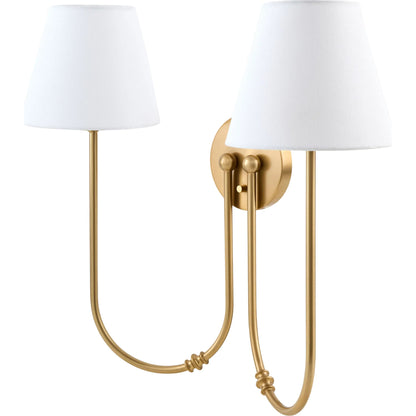 The Luan Wall Sconce by Galey Alix x Livabliss. Made from iron, linen, plastic in a unique style.