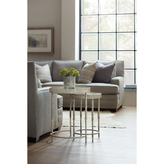 Accent Nesting Tables by Hooker Furniture in silvers. Made from iron, mirror in a eclectic & global style.