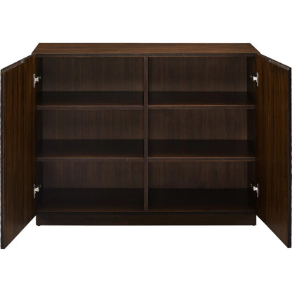 Avalon Console Table by Greenington in black walnut. Made from 100% solid moso bamboo in a modern style.