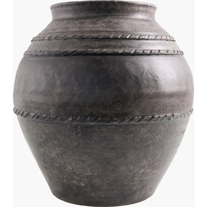 Stevi Vase by Galey Alix x Livabliss in gray and glazed. Made from ceramic in a traditional style.