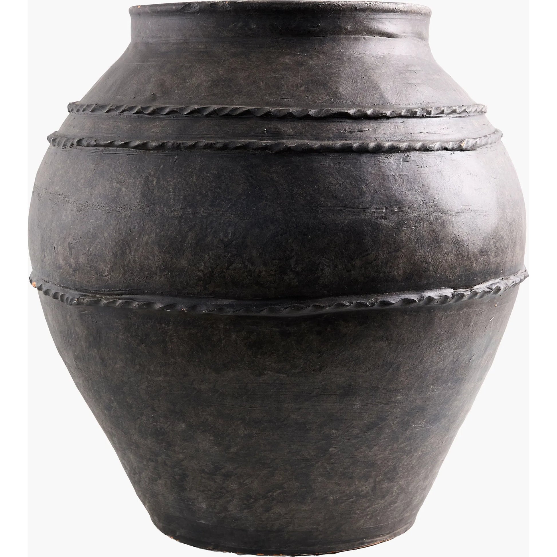 Stevi Vase by Galey Alix x Livabliss in gray and glazed. Made from ceramic in a traditional style.