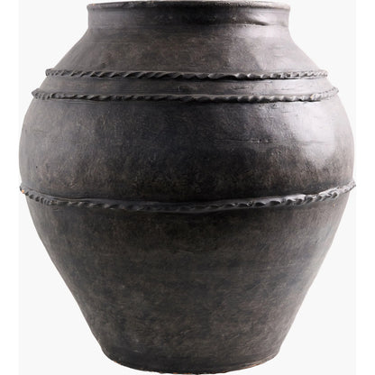Stevi Vase by Galey Alix x Livabliss in gray and glazed. Made from ceramic in a traditional style.