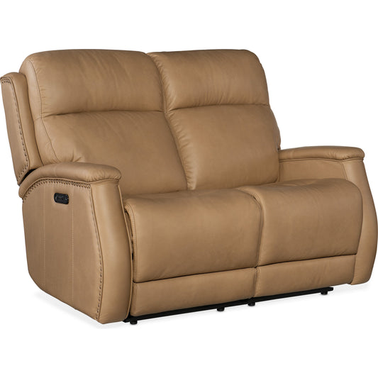 Rhea Zero Gravity Power Loveseat by Hooker Furniture. Made from leather in a unique style.