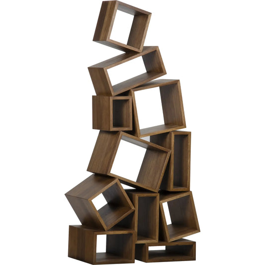 Cubist Bookcase by Noir in dark walnut. Made from walnut in a modern style.