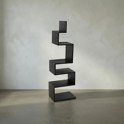 Laszlo Bookcase by Noir in black. Made from metal in a modern style.
