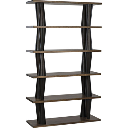 Mood Bookcase by Noir in dark walnut, ebony walnut. Made from walnut in a eclectic & global style.