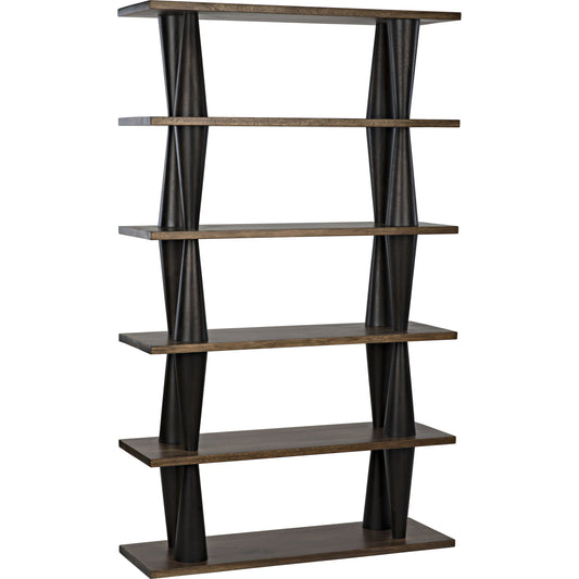 Mood Bookcase by Noir in dark walnut, ebony walnut. Made from walnut in a eclectic & global style.