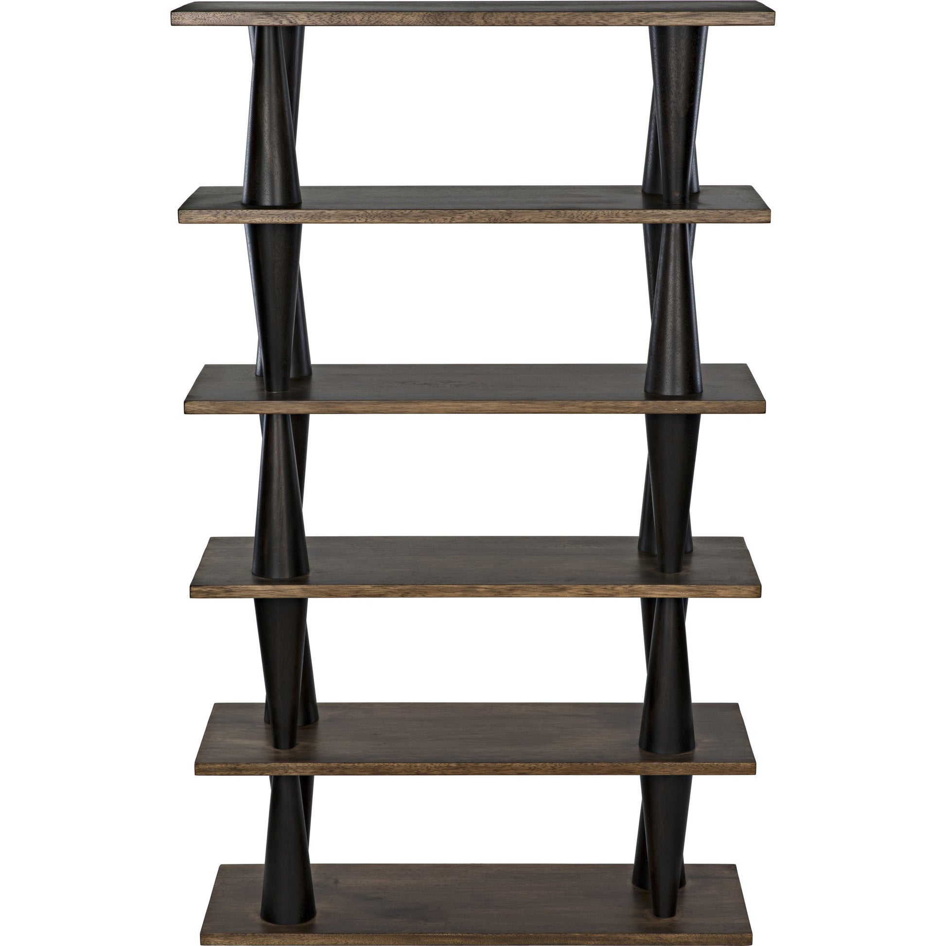 Mood Bookcase by Noir in dark walnut, ebony walnut. Made from walnut in a eclectic & global style.