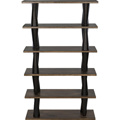 Mood Bookcase by Noir in dark walnut, ebony walnut. Made from walnut in a eclectic & global style.
