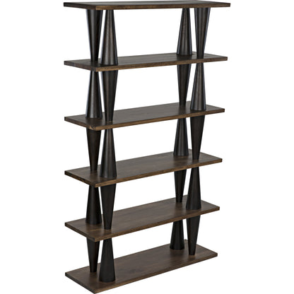 Mood Bookcase by Noir in dark walnut, ebony walnut. Made from walnut in a eclectic & global style.