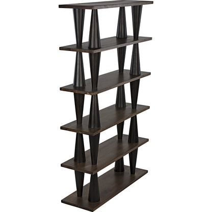 Mood Bookcase by Noir in dark walnut, ebony walnut. Made from walnut in a eclectic & global style.