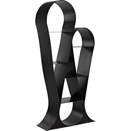 Zaha Bookcase by Noir in black. Made from metal in a eclectic & global style.