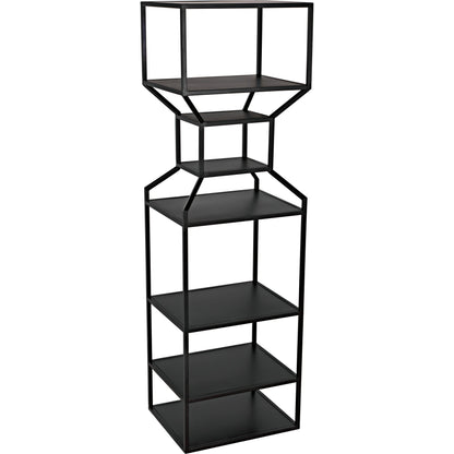 Downtown I Bookcase by Noir in black. Made from metal in a eclectic & global style.
